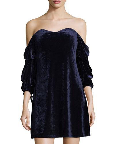 Velvet Off-the-shoulder Dress