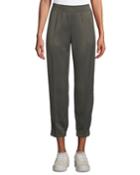 Tapered-leg Track Satin Ankle Pants W/