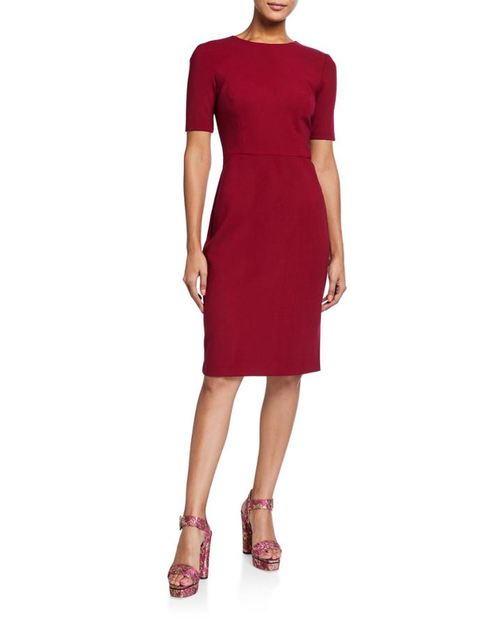 Diamante Sheath Crepe Dress