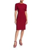 Diamante Sheath Crepe Dress