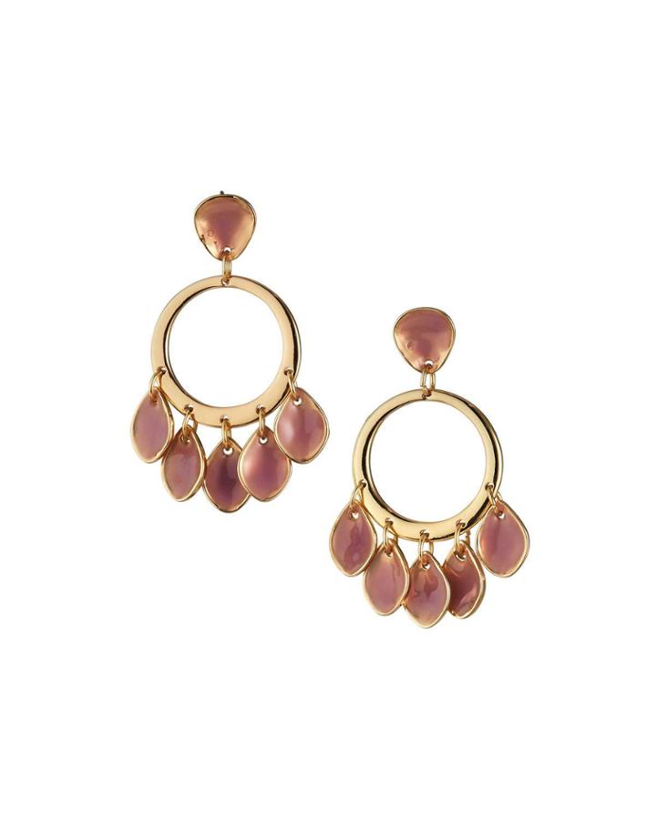 Hoop Dangle Earrings, Pink