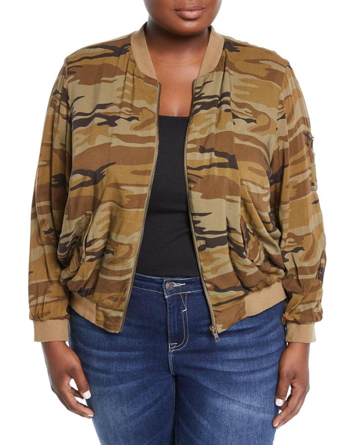 Forrest Camouflage Bomber Jacket W/ Embroidery,
