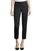 Double Weave Slim-fit Ankle Pants