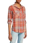 Tomboy Plaid Button-front Long-sleeve