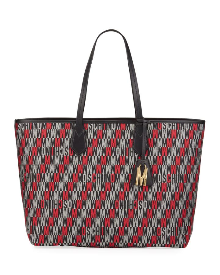 Monogrammed Leather Tote Bag