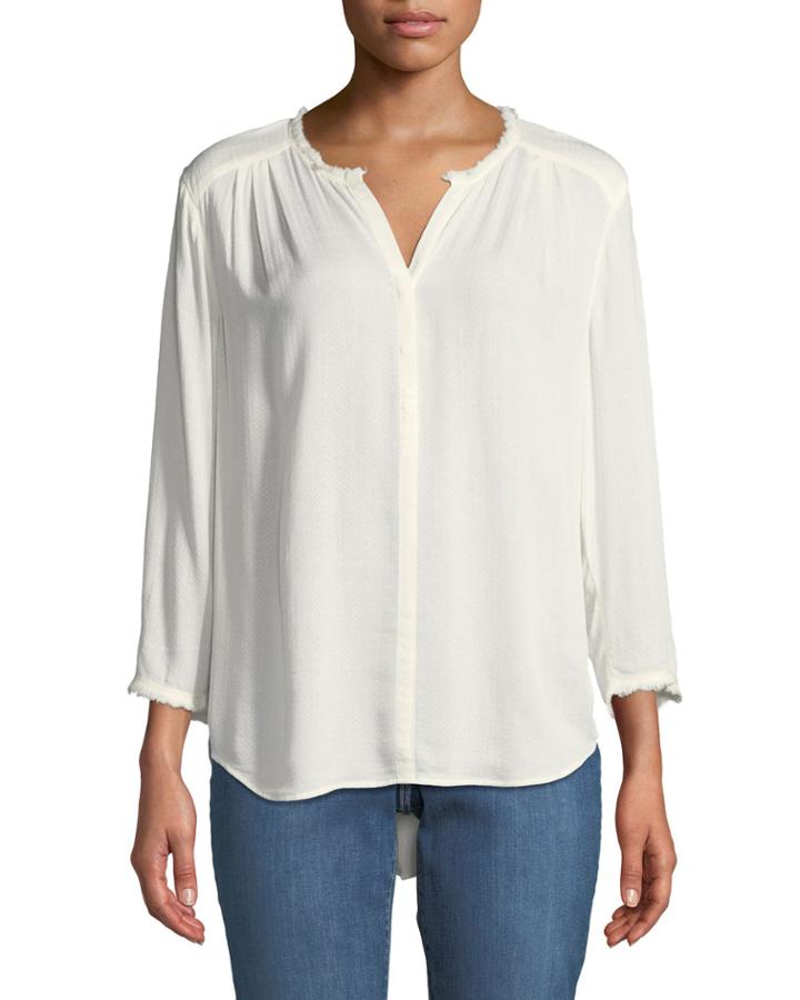 Frayed Edge Textured Blouse