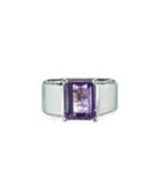 18k White Gold Diamond & Purple Topaz Ring,