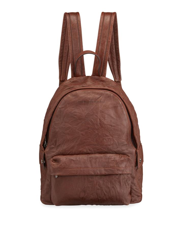 Men's Leather Travel Backpack