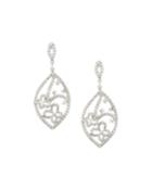 18k White Gold Diamond Butterfly Dangle Earrings