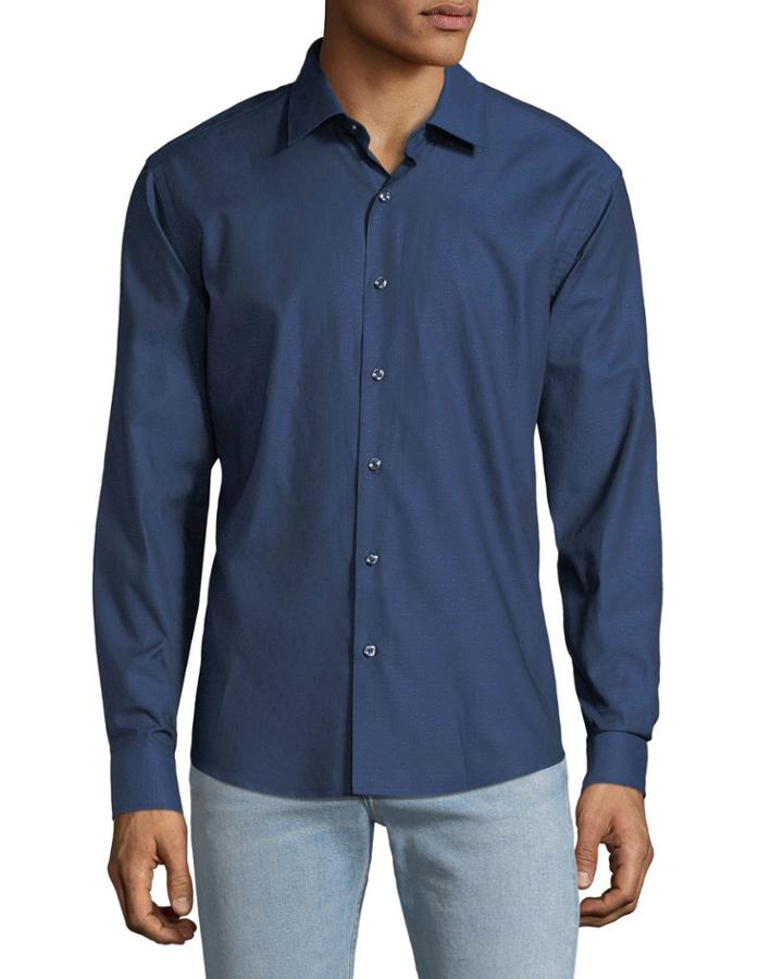 Men's Slim-fit Wear-it-out Texture Solid
