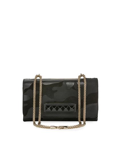 Rockstud Camouflage Shoulder Bag, Black