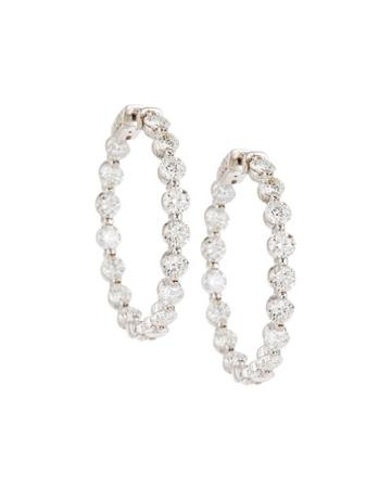 18k Diamond Illusion Hoop Earrings,
