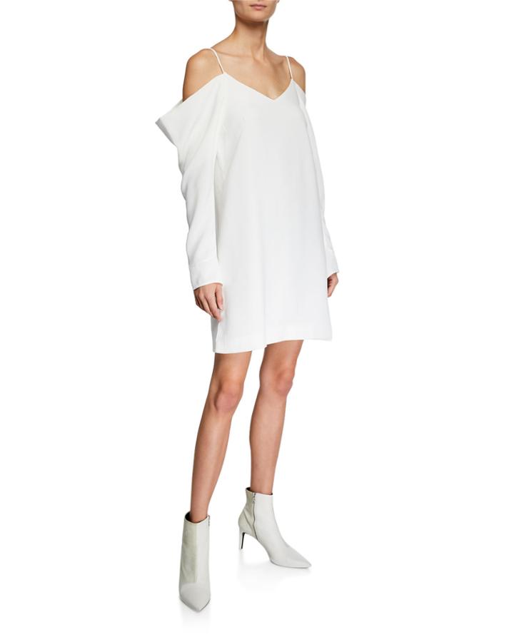 Flatiron Cold-shoulder Shift Dress, White