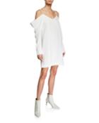 Flatiron Cold-shoulder Shift Dress, White