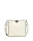 Rockstud Medium Flip-lock Messenger Bag, Ivory