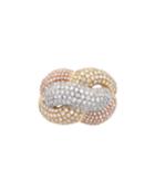 Estate 18k Yellow & White Gold Pave Diamond Braid Ring