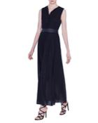 Long Metallic Plaid Dress