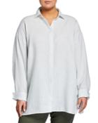 Alyssa Virtuous Linen Striped Blouse,