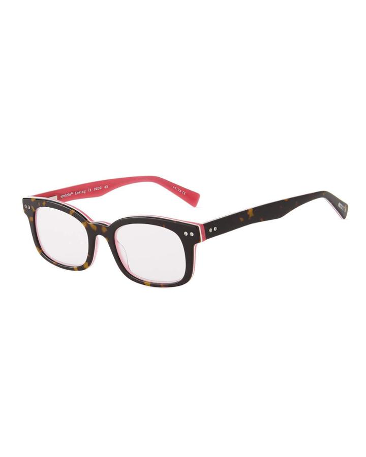 Losing It Square Acetate Reading Glasses, +2.5