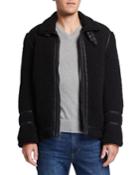 Men's Faux-sherpa Aviator Jacket W/