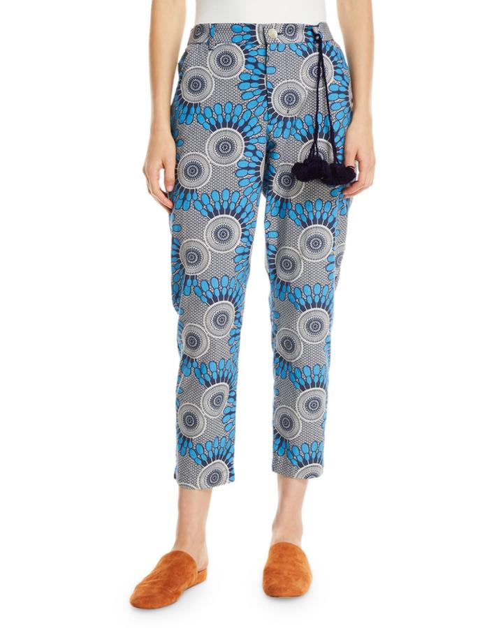 Zuri African Moon Floral Cropped Pants