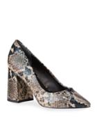 Vasto Snake-print Block-heel Pumps