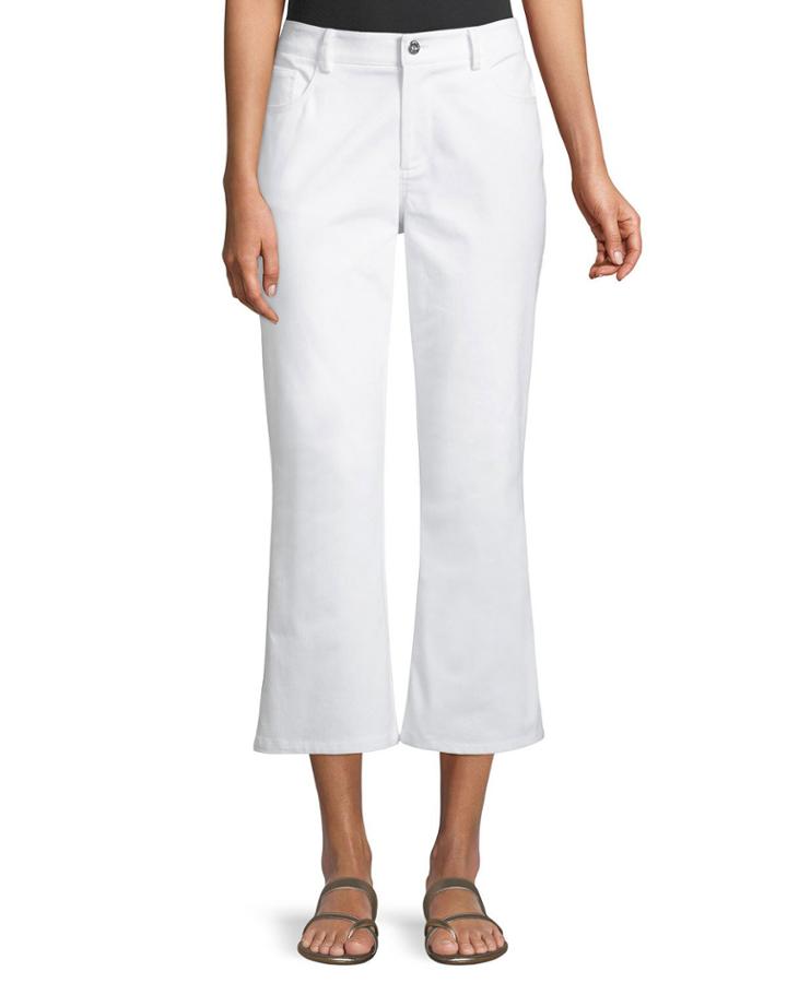 Cropped Flare Pants, White