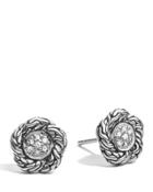 Classic Chain Small Pave Diamond Stud Earrings,