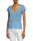 U-neck Short-sleeve Cotton Tee