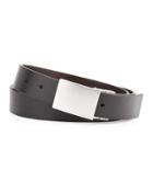 Holmes Reversible Faux-leather Belt, Black/brown