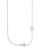 Cross & Pearl Station Necklace