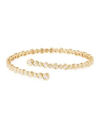 18k Yellow Gold Diamond Clip-on Bangle