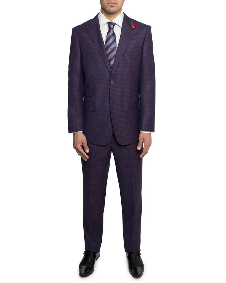 Men's Slim-fit Checkered Twill Two-piece