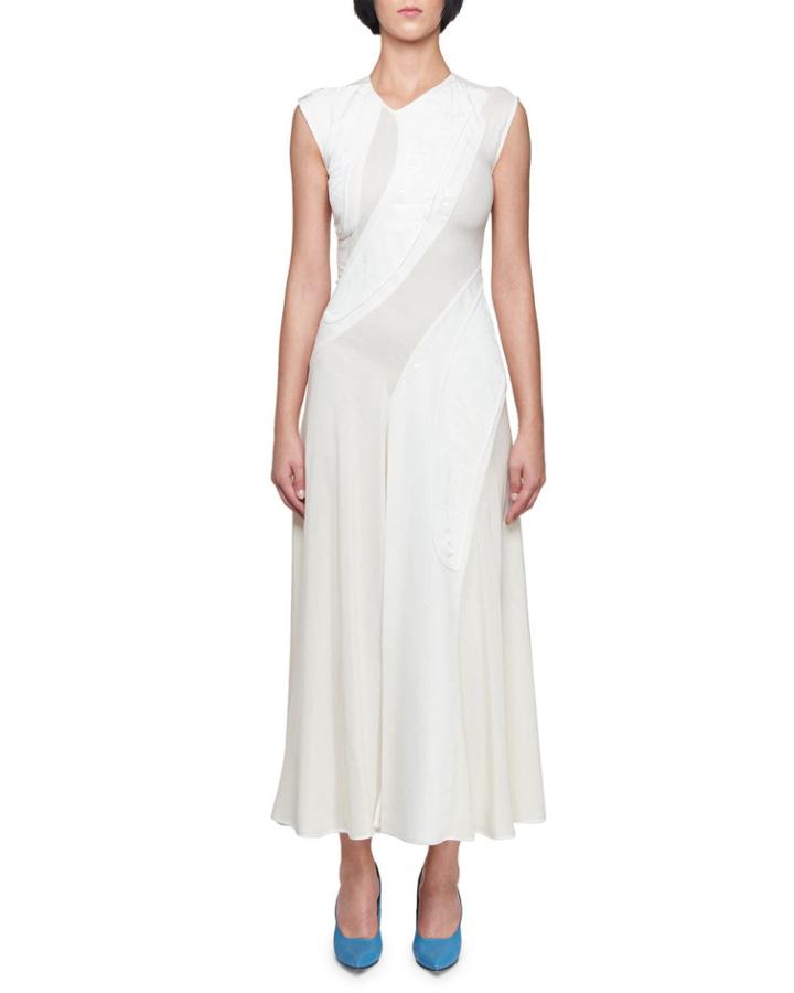 Sleeveless Asymmetric Jacquard Dress