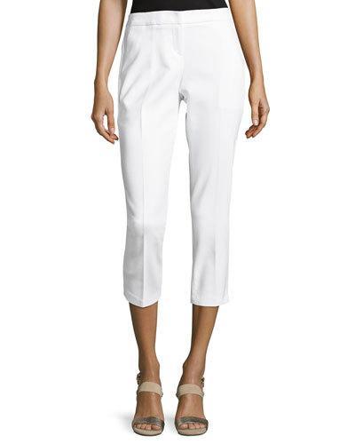 Cotton-blend Skinny Pants, White