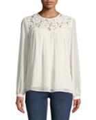 Lace-yoked Peasant Blouse With