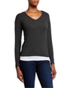 Double-layer V-neck Long-sleeve Tee