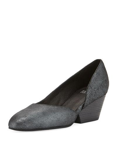Lily Metallic Suede Half-d'orsay Pump