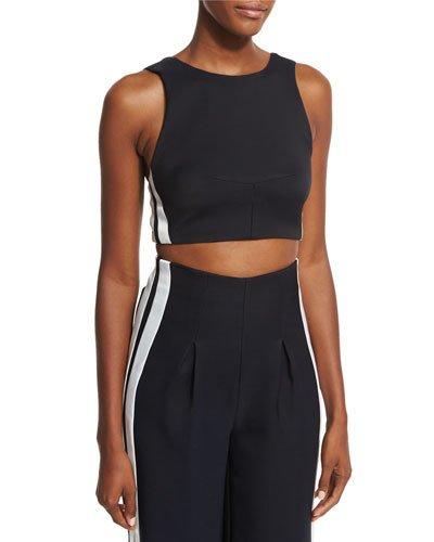 Track-stripe Crop Top