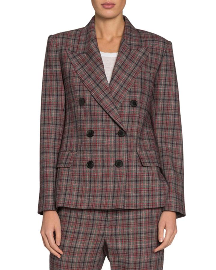 Dallin Check Double-breasted Blazer