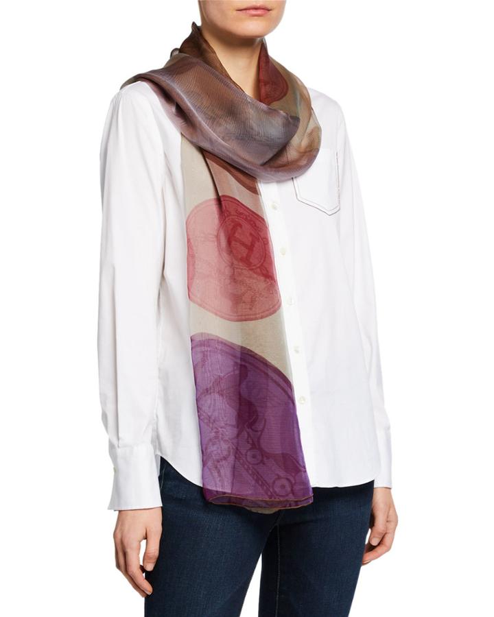 Silk Logo Medallion-print