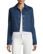 Cropped Denim Jacket, Indigo