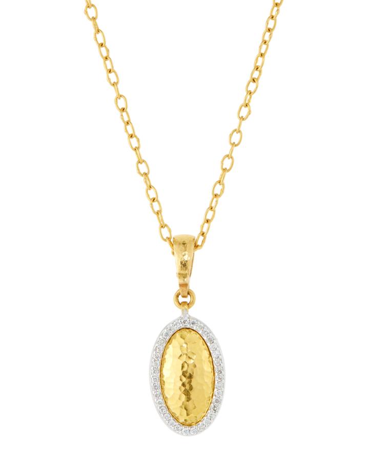 Jordan Diamond Oval Pendant Necklace