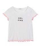 Grl Pwr Graphic Tee W/ Ruffle Tipping,