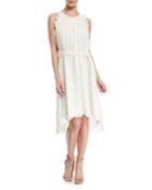 Self-tie High-low Sleeveless Dress