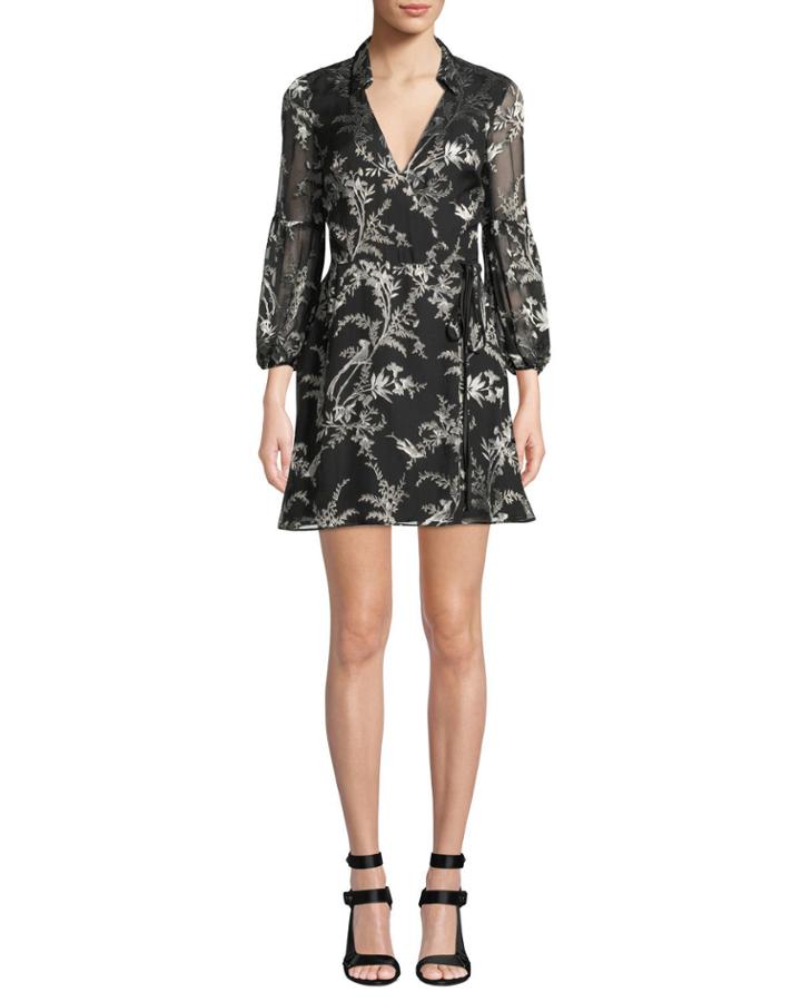 Gaston Blouson-sleeve Wrap Dress
