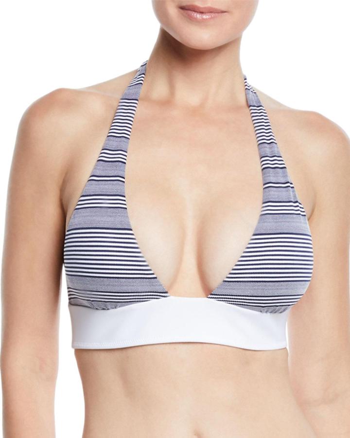 Cote Sauvage Striped Padded Halter Bikini Top