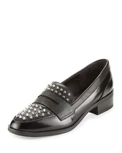 Lali Faux-leather Oxford Flat, Black