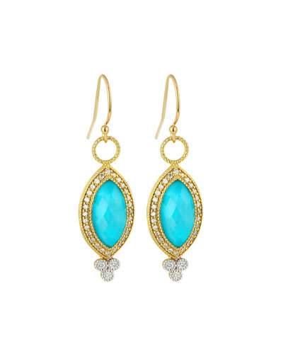 18k Provence Pave Diamond & Doublet Marquise Dangle & Drop Earrings