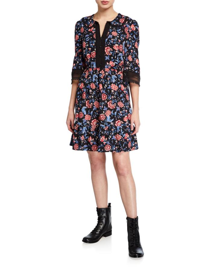 Carnation Rose Printed Dress